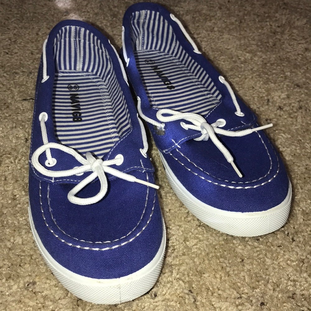 Blue slip on shoes